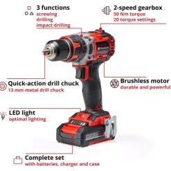 Online TP-CD 18/50 Li-i BL (2x2,0Ah) Cordless Screwdrivers