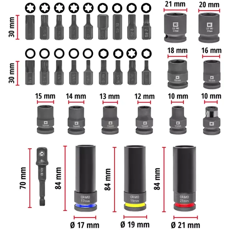 XL-CASE 32-pc. Automotive Impact Socket and Bit Set Further Tools Accessories