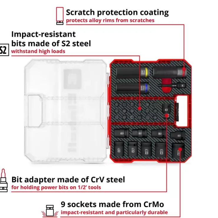 XL-CASE 32-pc. Automotive Impact Socket and Bit Set Further Tools Accessories