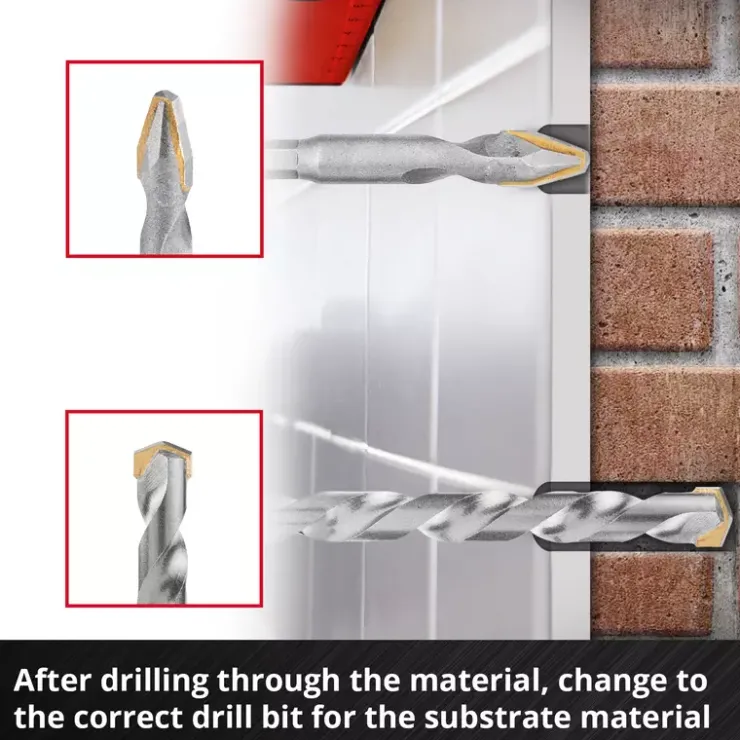 Discount XS-CASE 4-pc. TCT Tile Drill Bit Set, Ø 5–10 mm Drill / Screwdriver Accessories